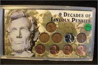 9 Decades of Lincoln Pennies Collection