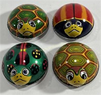 (4) Vintage 1960s Friction Tin Japan Beetle Toys