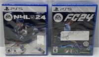 Lot of 2 NHL24/FC24 Play Station 5 Games NEW $180