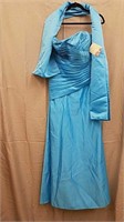 Mari Lee Blue Strapless Dress- Size 15/16