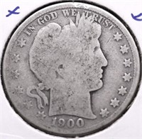 1900 BARBER HALF DOLLAR AG