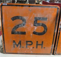 30" x 30" 25 mph metal sign