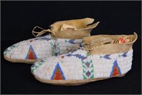 Plains Indian beaded moccasins