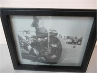 Leather Framed Drag Bike Picture -