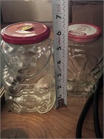 (2) Vintage jelly jars-Dino & bear