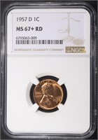 1957-D LINCOLN CENT NGC MS67+ RD