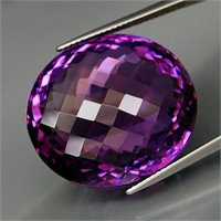Natural Amethyst Oval Checkerboard 56.78 Ct - Untr