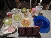 GLASSWARE COLORED- SERVING DISHES, VASES, BOWLS