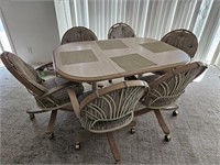 Kitchen table with rolling chairs