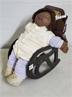 Black Cabbage Patch Kid Doll w/ Arcane Rocker