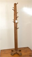 Antique Wooden Hall Tree/Hat Stand 59 1/2" T