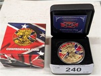 CONFEDERATE FLAG SILVER DOLLAR COIN