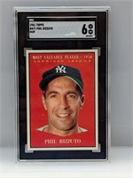 1961 Topps #471 Phil Rizzuto MVP Graded SGC 6