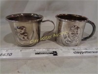 Pair of Vintage Metal Child's Cups