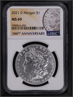 2021-D $1 Morgan Dollar NGC MS69 100th Anniversary