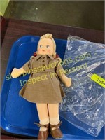 1940’s Girl Scout brownie cloth doll 13"