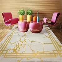 Antep Rugs Babil Gold 5x7 Abstract Marble