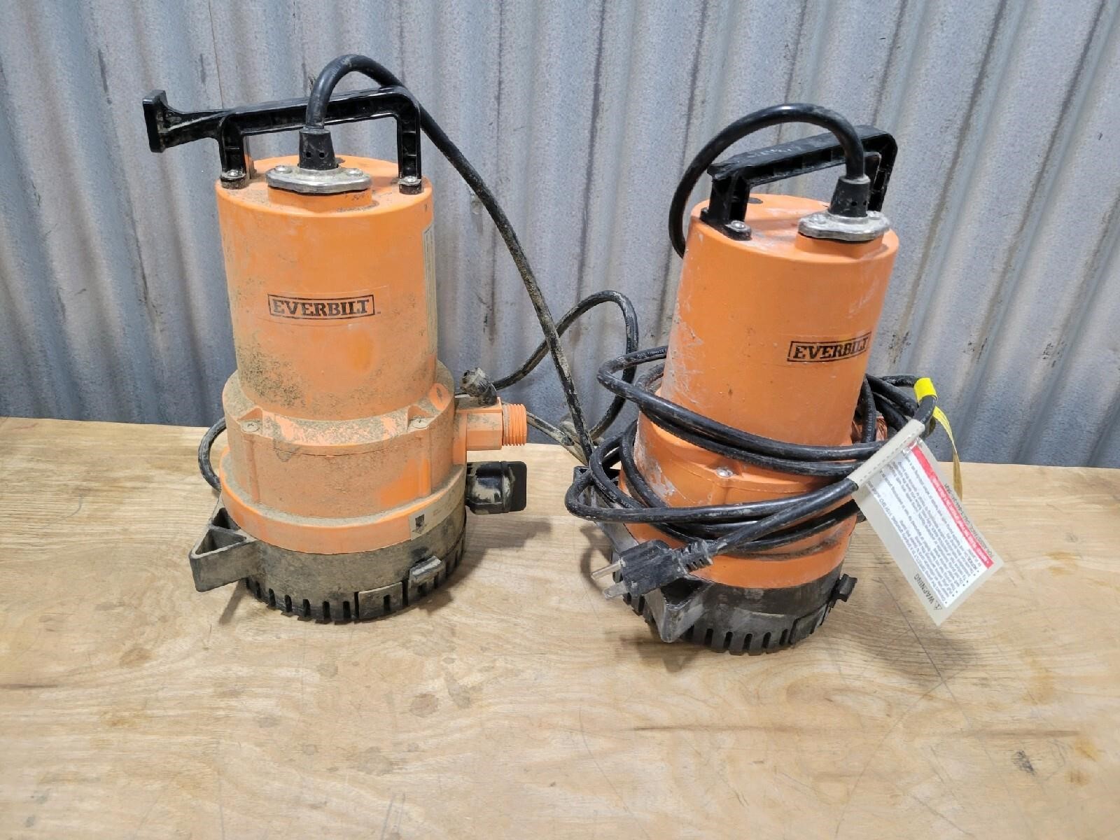 Lot 2 Everbilt 1/4 HP 2-in-1 Submersible