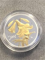 2004 SILVER EASTER LILY ¢50 CANADA COIN
