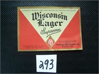 Wisconsin Lager Supreme-Beer Label