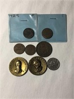 Lot Of 8 World Coins / Canada Small Pennies