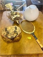wilson racket vintage purse glass lamp globe