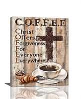 Fuzawet Christian Coffee Wall Art Coffee Bean Cros