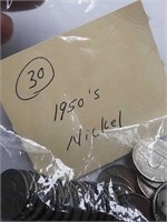 30 - 1950's nickels