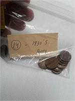 14 - 1930's pennies