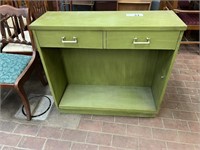 GREEN 2 DRAWERS AND SHELF/ CABINET