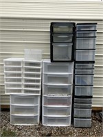 9 Assorted Plastic Office Organizers