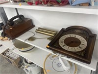Vintage wall phone and clock