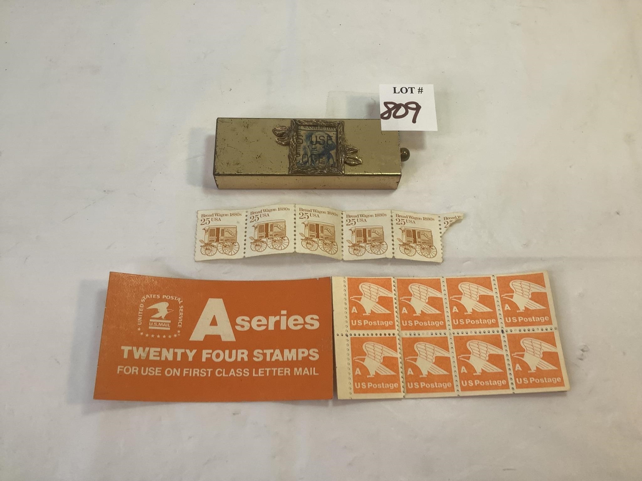 Stamp Box with Washington Stamp & Asst Stamps