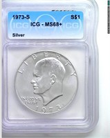 1973-S Silver Ike ICG MS68+ LISTS $800