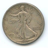 1917-S Walking Liberty Silver Half Dollar - Fine
