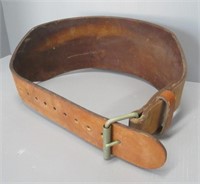 Heavy leather back support belt for heavy lifting