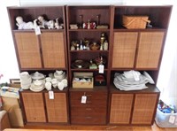 Late Mid-Century Teak 3 section wall unit with