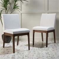 Set of 2 Elegant Kwame Fabric Dining Chairs