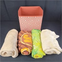 Collapsible Fabric Storage Bin & Towels