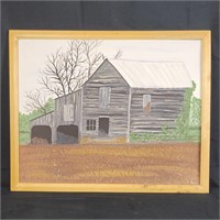 Framed Barn Painting - 21" x 17½"
