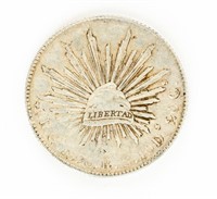Coin 1894 8 Reales Mexico Libertad Silver Coin-EF