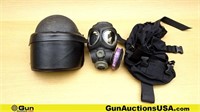 Black Hawk NMC95 Gas Mask, Riot Helmet. Good Condi