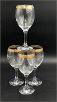 Vintage Gold Rimmed Wine Glass (4)