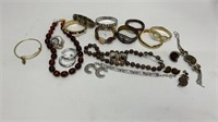 Misc costume jewelry: cuff bracelets, bangles,