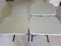 3 small folding tables