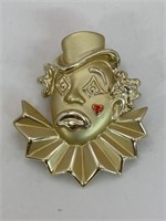 AJC Gold tone Clown Brooch pin