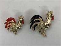 (2) Gerry’s Rooster Brooch pins, one is missing