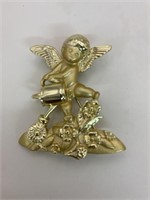 AJC Gardening Angel Brooch pin, gold tone