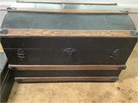 Wooden and tin trunk - 30” long x 20” tall x