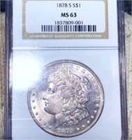 1878-S Morgan Silver Dollar NGC - MS63